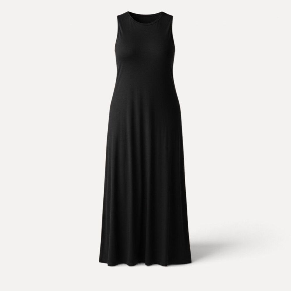 Universal Standard 4X Black Pima Cotton Maxi Dress Sleeveless Plus Size